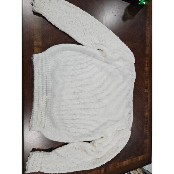 Vintage Helium Cream Off White Sweater Sz M Delicate Cottagecore Puff Sleeve - Picture 7 of 7